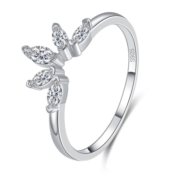 Jewelry - 925 Sterling Silver Crown Ring Enhancer Marquise